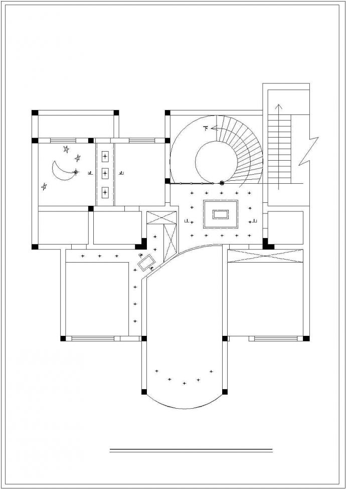 豪华别墅室内装饰施工CAD平面布置参考图_图1