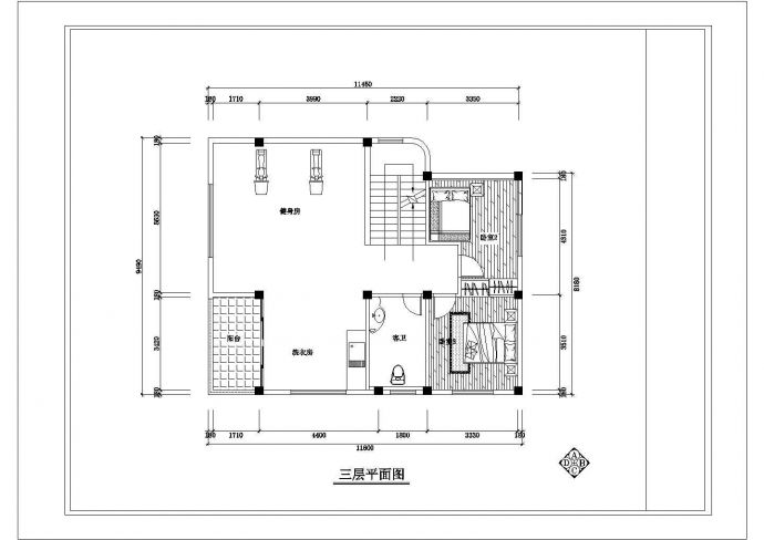 某别墅室内装修设计施工CAD图_图1