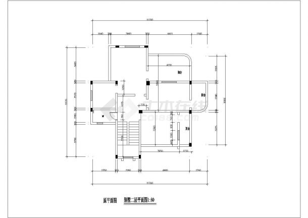 某别墅室内外装修设计施工CAD图-图二