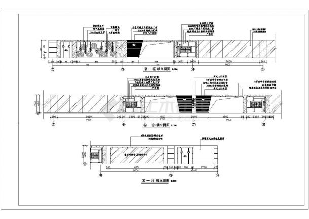 某地美食广场室内装修设计方案CAD图-图二