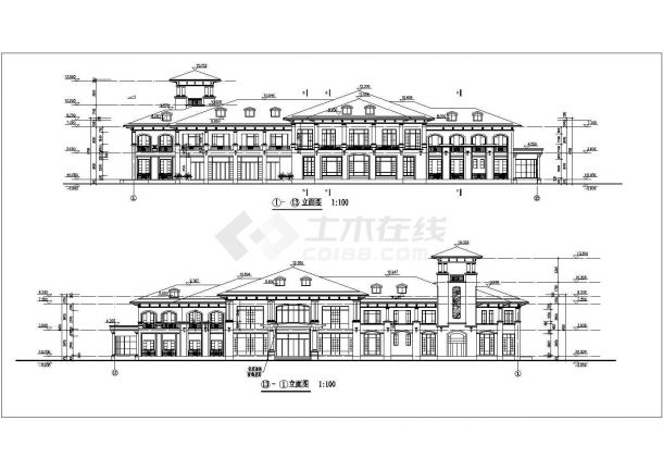 某小区公建会所建筑设计图（共6张）-图一