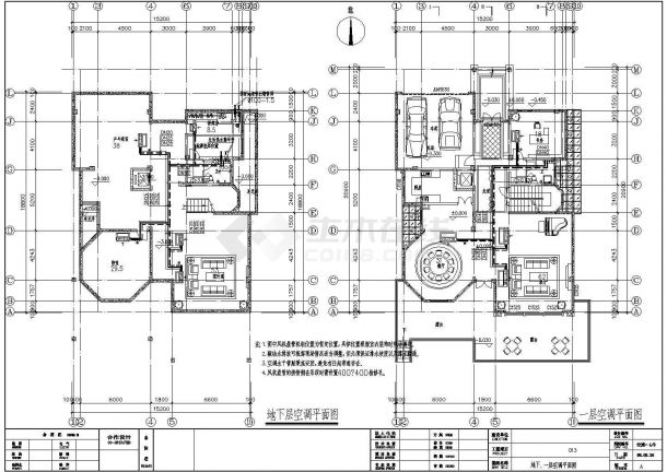 豪华别墅地源热泵空调布置CAD参考图-图二