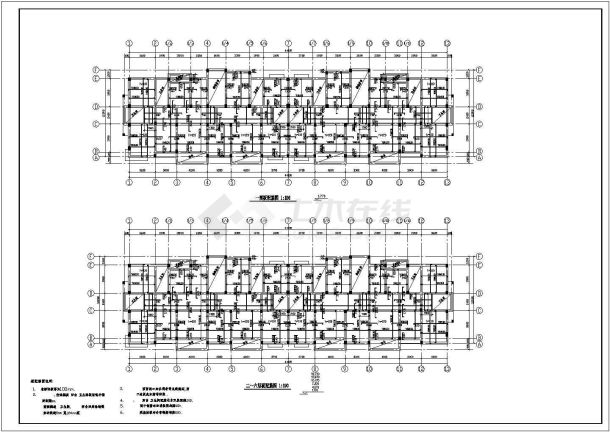 某框架结构六层住宅楼设计cad结构施工图-图二