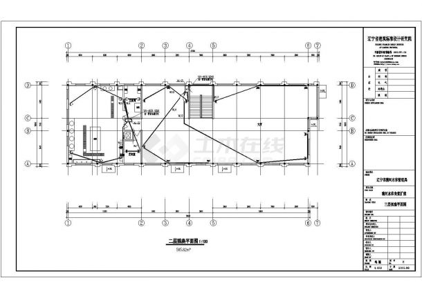 某钢结构食堂水电暖全套建筑设计cad施工图-图二
