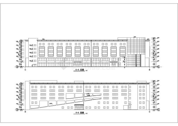 一套小型的多层商场建筑图（共13张）-图一