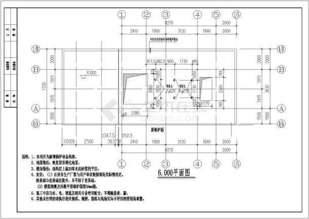 某锅炉房设计cad建筑结构施工图-图一