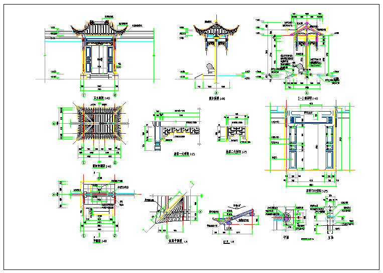 新中式别墅典范-苏州知名别墅群建筑单体施工图全套