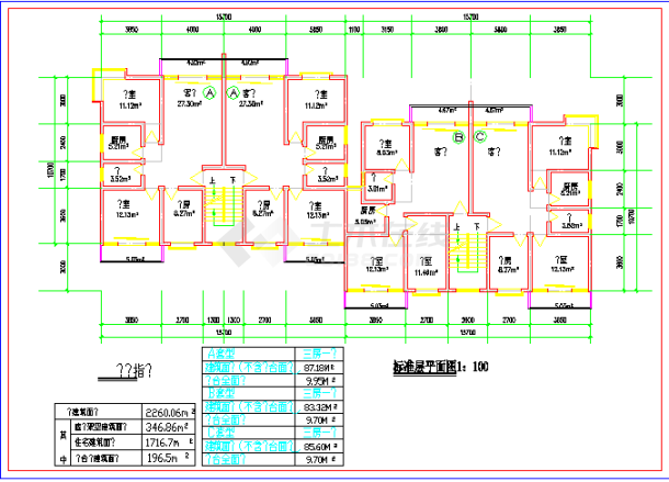 某小区住宅建筑设计CAD户型平面图-图二