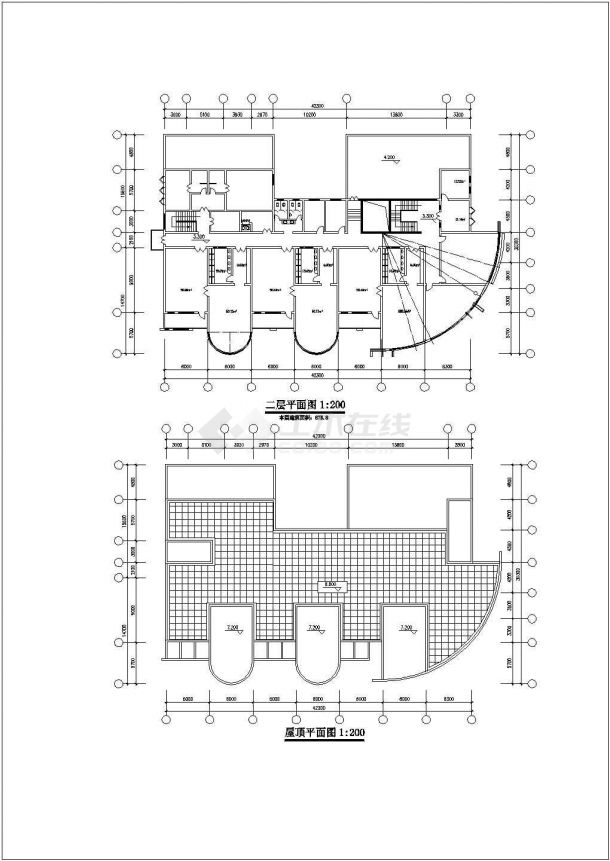 二层幼儿园建筑CAD设计施工图-图二