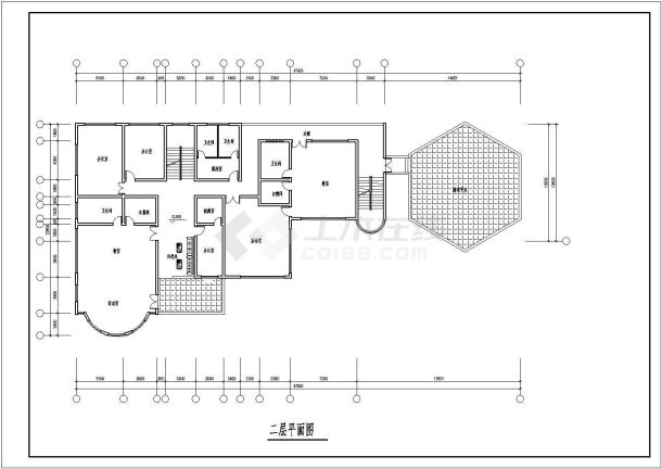 湖北某地三层幼儿园建筑CAD平面布置参考图-图二