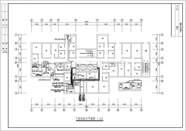 塔式居民楼建筑电气系统规划CAD套图-图一