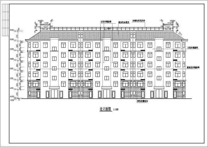 某小区六层砖混结构住宅楼建筑设计方案图_图1