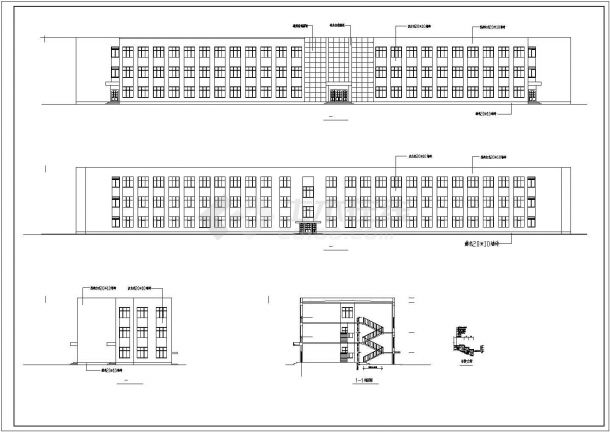 【济南】三层砖混结构中学教学楼建筑设计施工图-图一