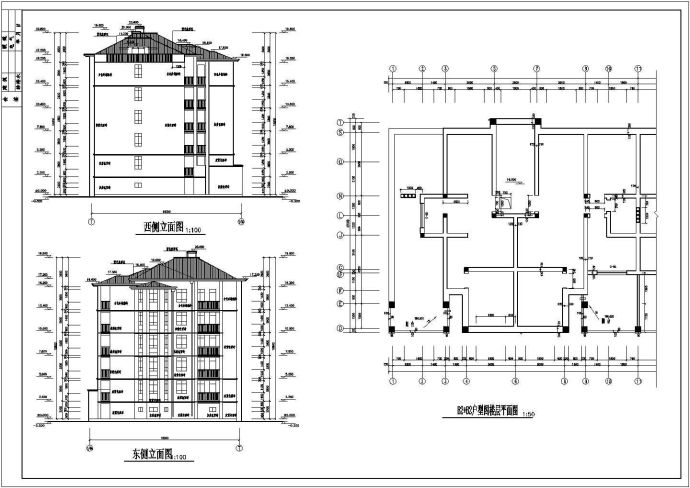 某小区五层住宅楼建筑设计图（共16张）_图1