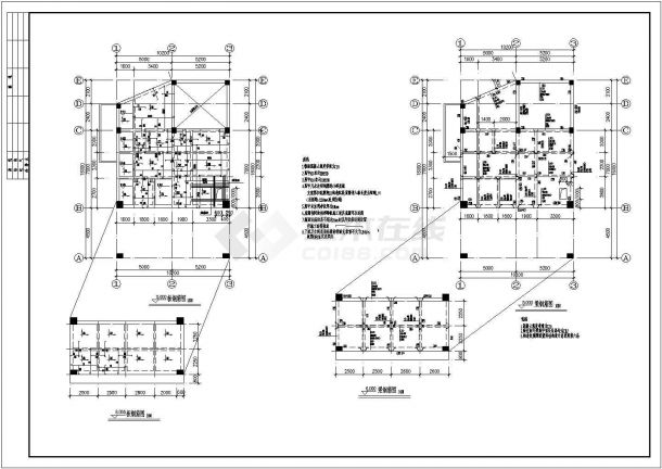 某地两层框架结构公共厕所结构施工图-图二