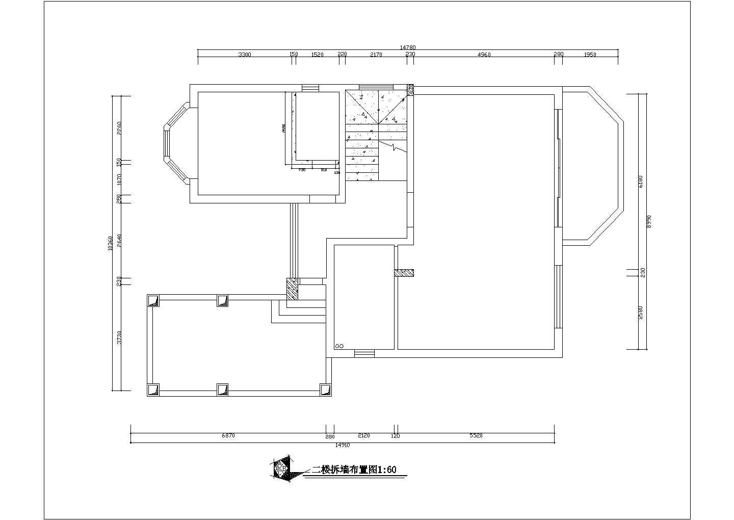 某地复式住宅全套装饰设计施工图（欧式风格）