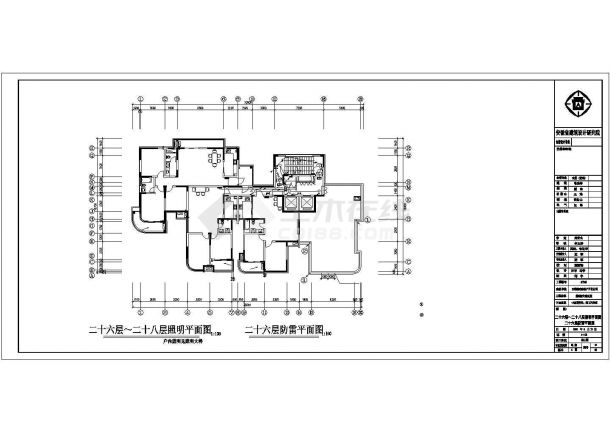 高层住宅楼电气设计cad施工详图(含地下室)-图二