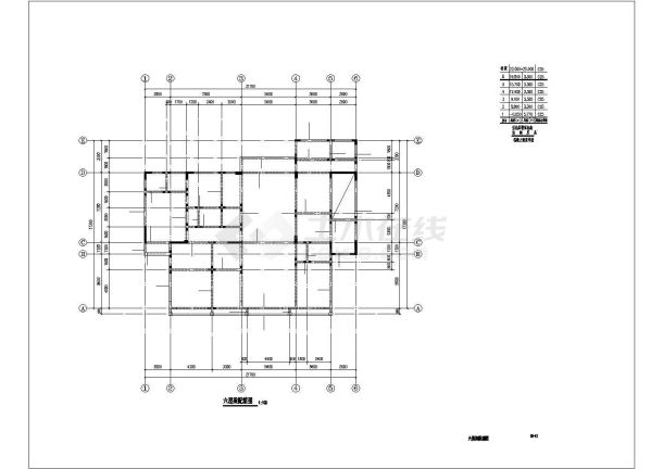 某六层别墅配筋平面图-图二
