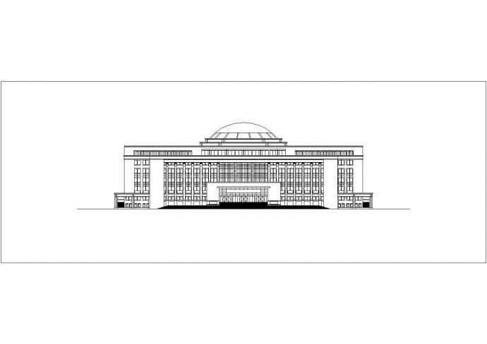 浙江六层框架结构工业大学图书馆建筑设计施工图_图1