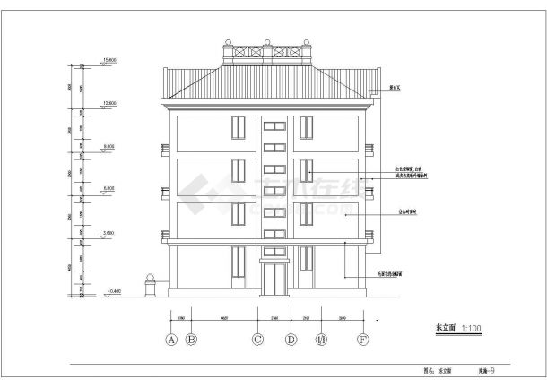 某地四层住宅楼建筑设计图（共14张）-图二