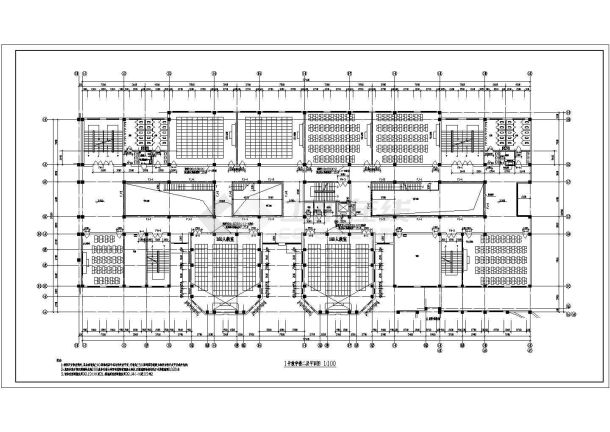 某学校教学楼建筑设计cad平面图-图二