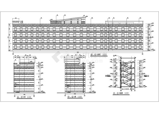 某中学教学楼设计cad建筑施工图-图一