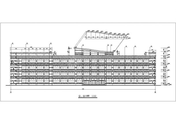 某中学教学楼设计cad建筑施工图-图二