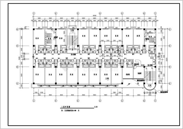 某地区一套宾馆建筑图（共7张）-图二