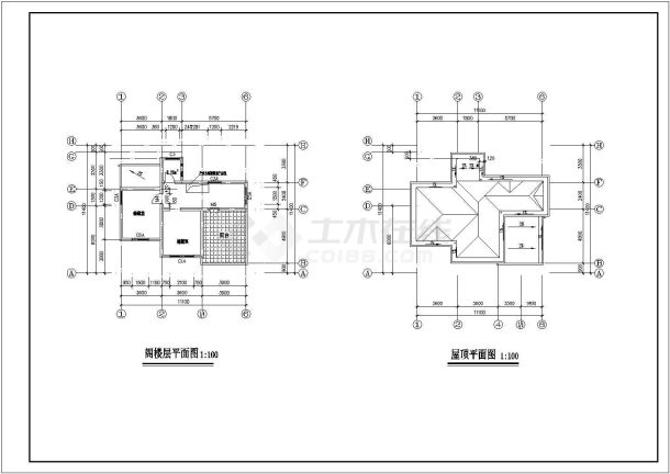 某地现代风格住宅建筑图（含效果图）-图二