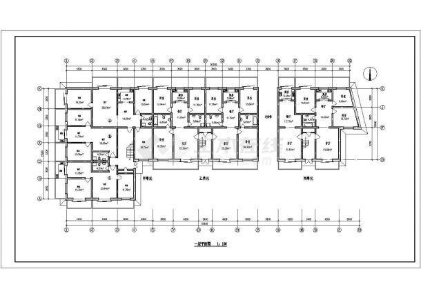 青岛市某住宅户型建筑设计方案CAD布置图-图二