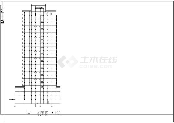 某地高层商住楼全套建筑设计图-图二