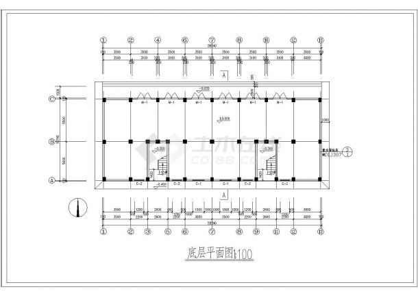 界南河拆迁安置住宅楼住宅结构施工CAD设计图-图一