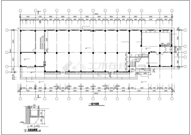 轮班宿舍楼建筑施工设计CAD图-图二