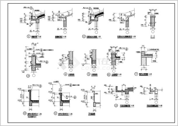 天花小区住宅楼六层建筑施工设计CAD图纸-图二