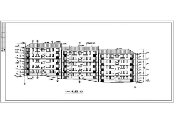 某地五层住宅楼建筑设计图（共8张）-图二