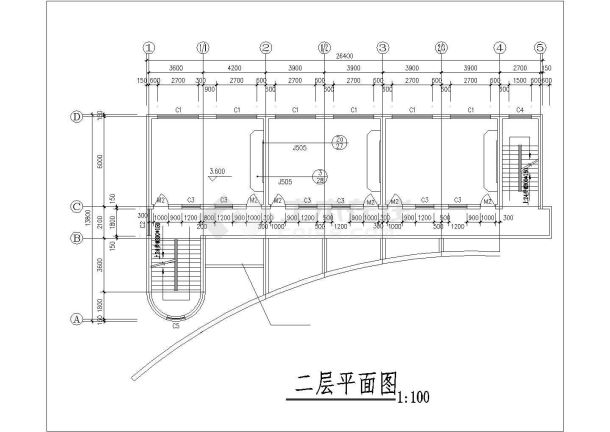 一套某小学教学楼建筑设计施工CAD图-图二