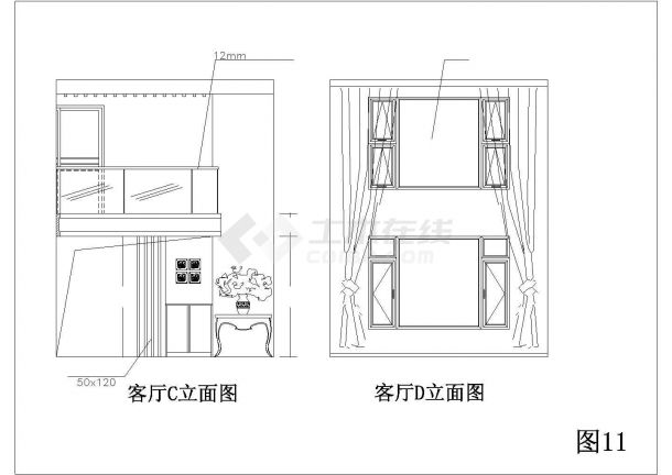 某复式别墅住宅室内装修设计施工CAD图-图一