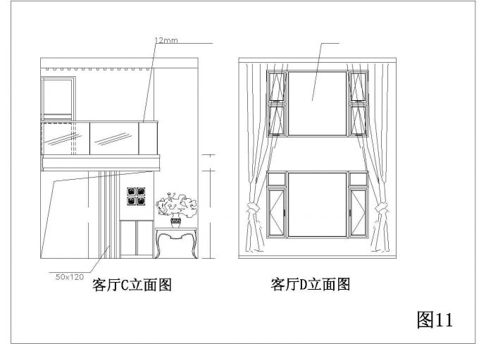 某复式别墅住宅室内装修设计施工CAD图_图1