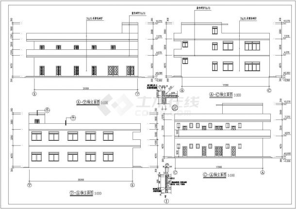 某宿舍楼建筑设计方案图（共12张）-图一