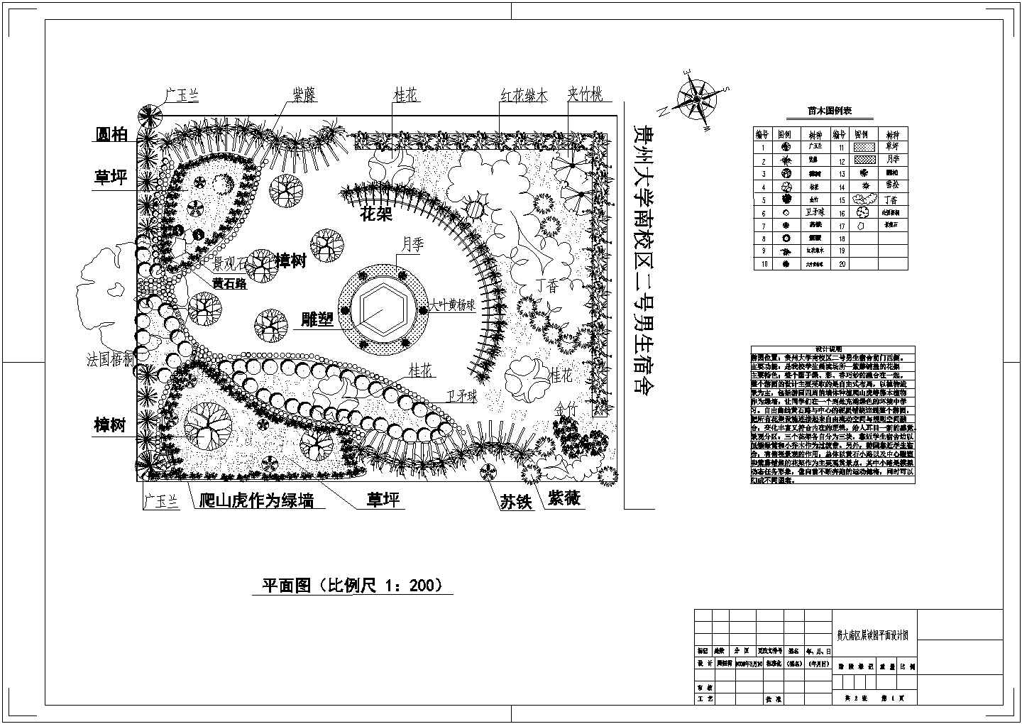 贵州大学宿舍区小广场设计图