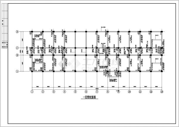 某学校办公楼cad施工设计图-图二