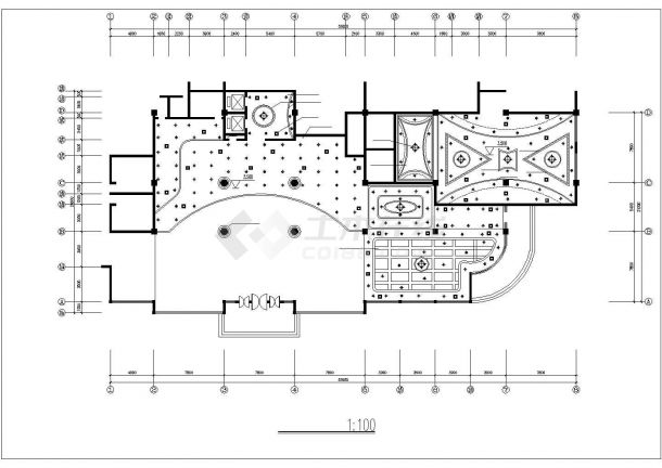 石首市高档西餐厅全套建筑CAD布置图-图一