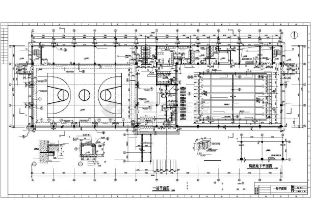 某大型体育馆建筑设计施工CAD布置图-图一