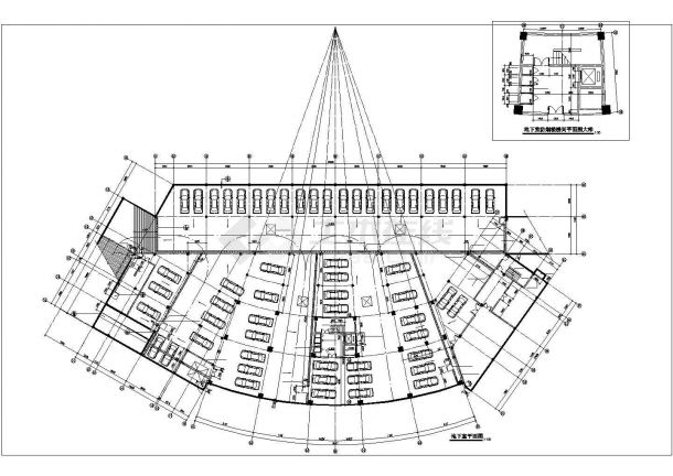山东某地区娱乐城大厦施工规划CAD参考图-图一