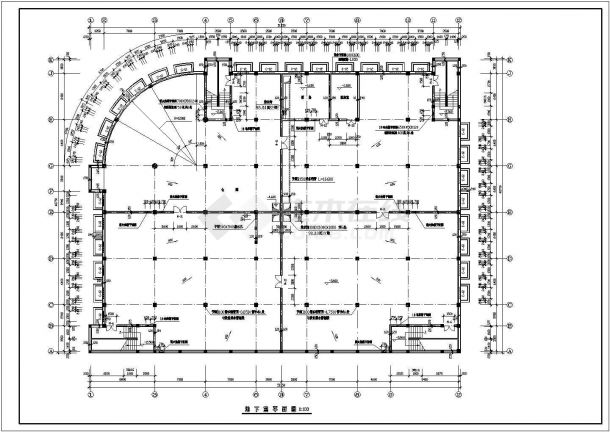 某地区商场全套建筑图（共14张）-图二