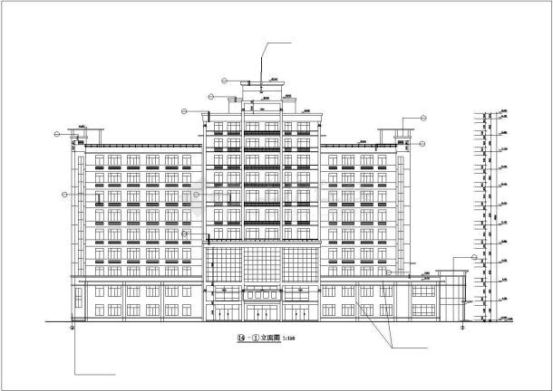 某市商务楼建筑cad施工图-图二