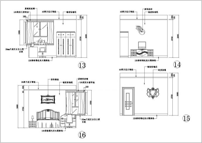 某经典住宅室内装修设计施工CAD图_图1