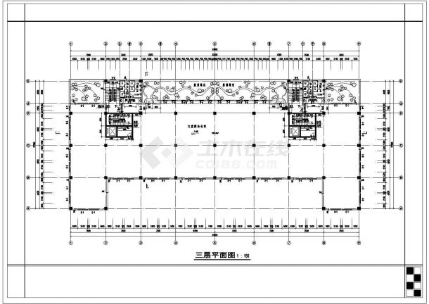 名士商住楼建筑设计cad方案图-图二