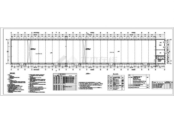 某地区21米跨带吊车轻钢厂房建筑结构施工图-图二