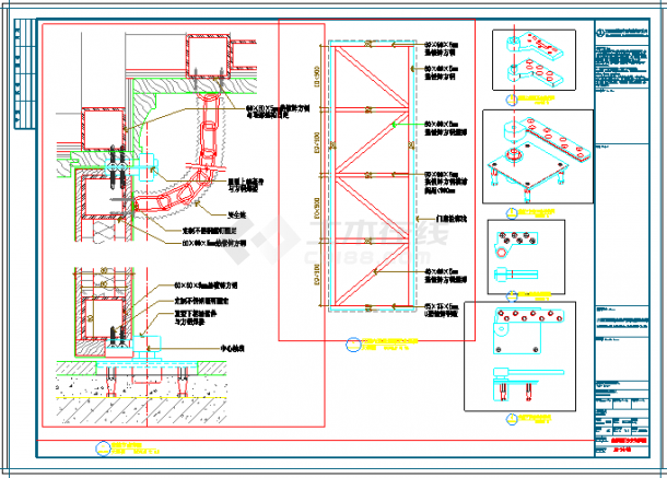 某精致高超重门安装全套施工参考CAD详图-图二